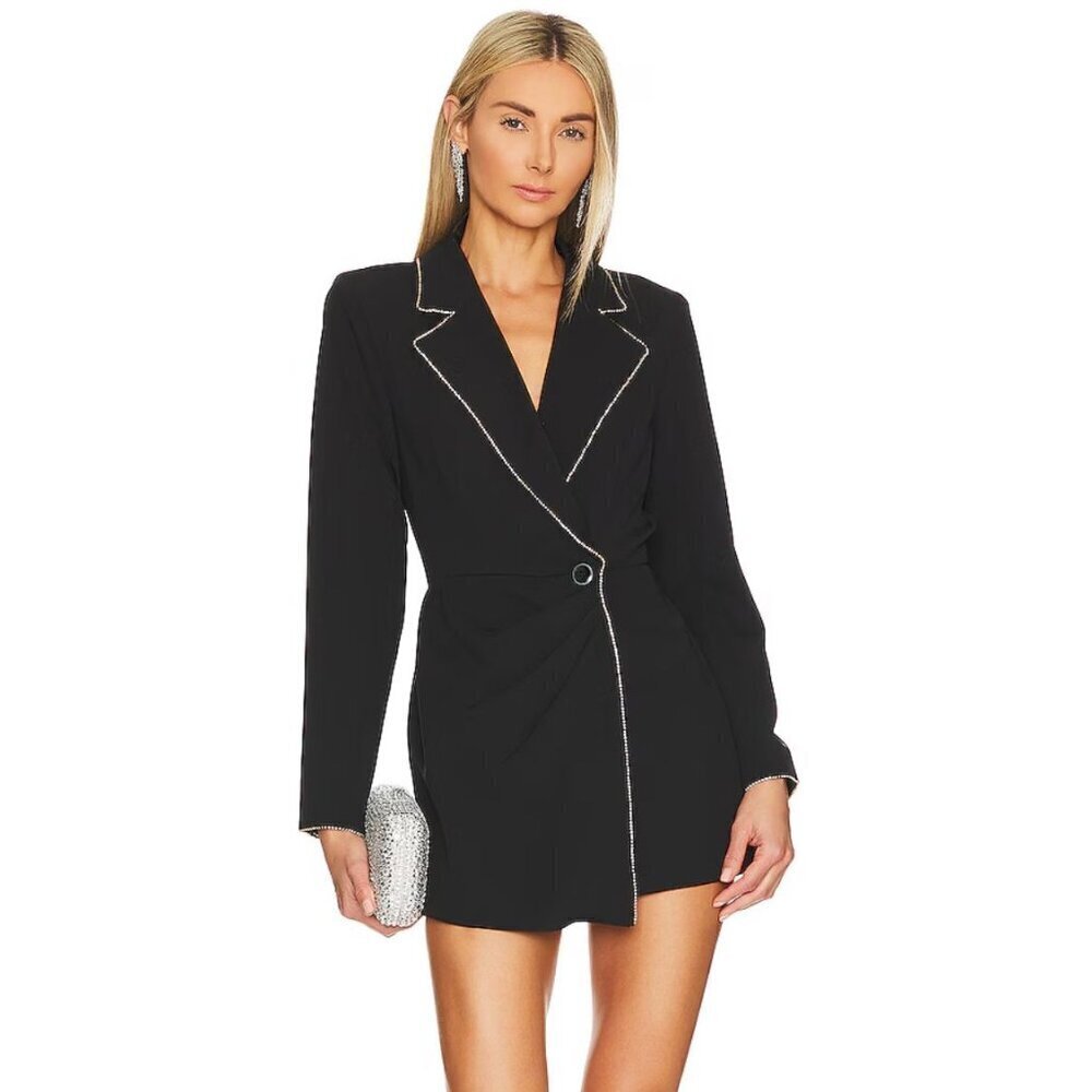 SAYLOR NWT Rooney Micro Mini Skort Blazer Romper in Black Size Small